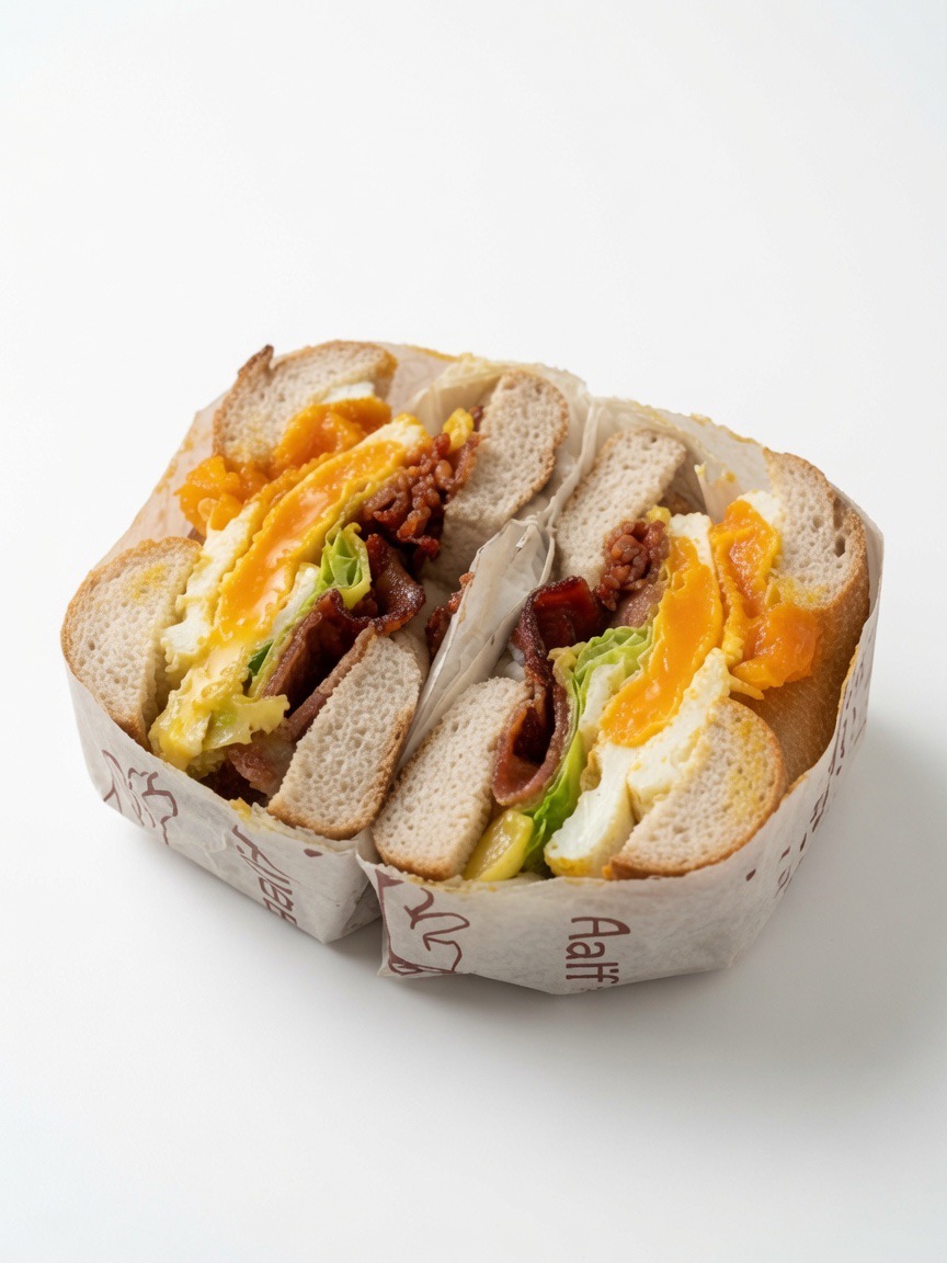 Bacon & Fried Eggs Bagel Sandwich 煙肉煎雙蛋貝果三文治
